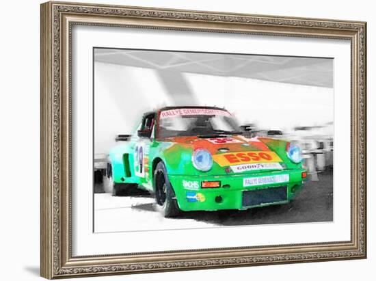 Porsche 911 Turbo Watercolor-NaxArt-Framed Art Print