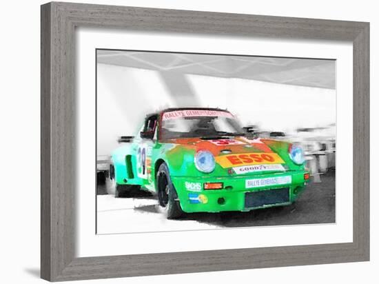 Porsche 911 Turbo Watercolor-NaxArt-Framed Art Print