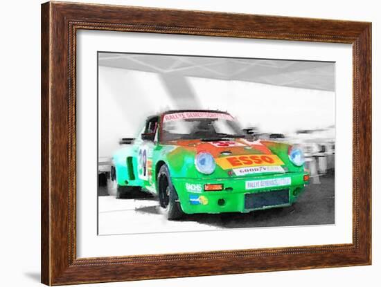 Porsche 911 Turbo Watercolor-NaxArt-Framed Art Print