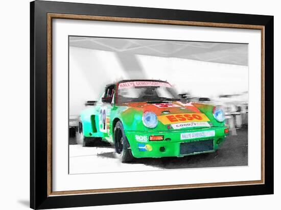 Porsche 911 Turbo Watercolor-NaxArt-Framed Art Print