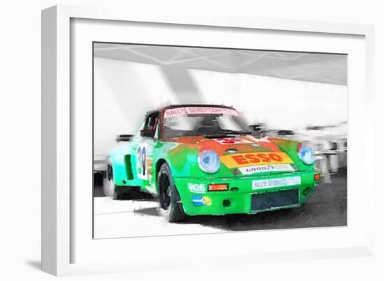 Porsche 911 Turbo Watercolor-NaxArt-Framed Art Print