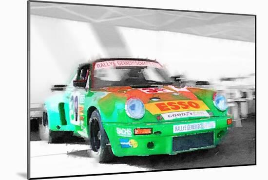 Porsche 911 Turbo Watercolor-NaxArt-Mounted Art Print