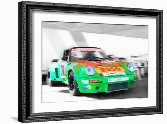 Porsche 911 Turbo Watercolor-NaxArt-Framed Art Print
