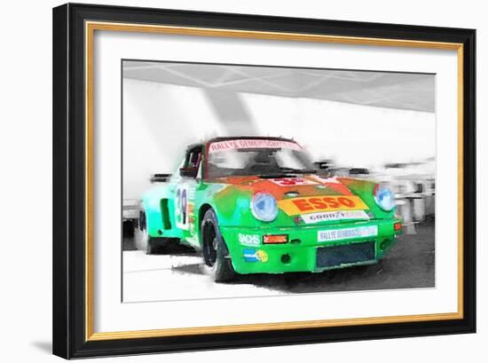 Porsche 911 Turbo Watercolor-NaxArt-Framed Art Print