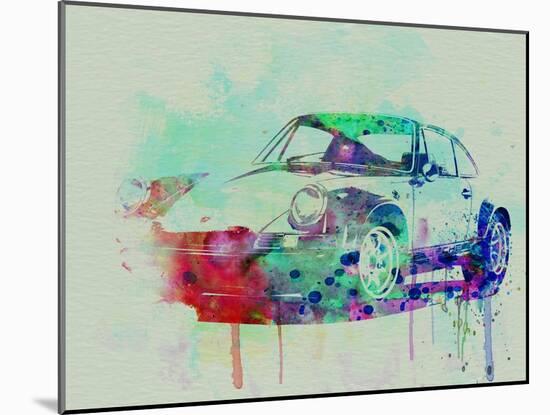 Porsche 911 Watercolor 2-NaxArt-Mounted Art Print