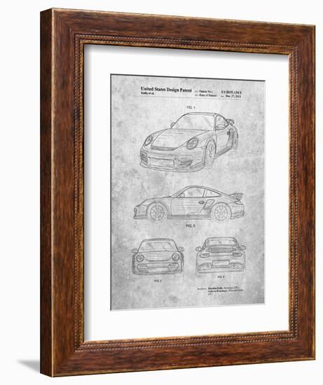 Porsche 911 with Spoiler Patent-Cole Borders-Framed Art Print