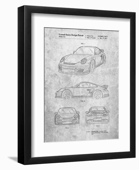 Porsche 911 with Spoiler Patent-Cole Borders-Framed Art Print