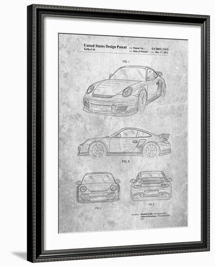 Porsche 911 with Spoiler Patent-Cole Borders-Framed Art Print