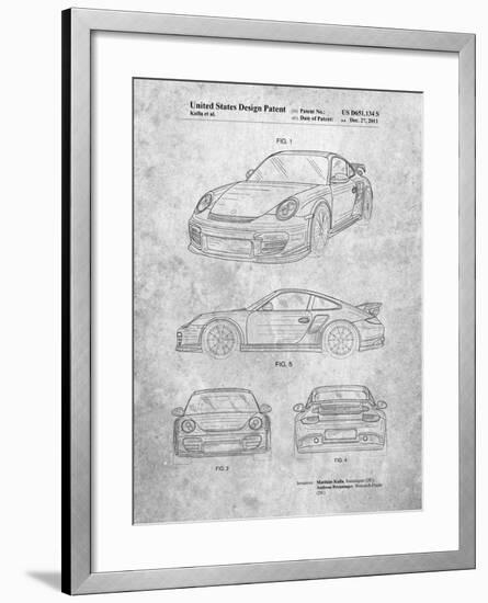 Porsche 911 with Spoiler Patent-Cole Borders-Framed Art Print