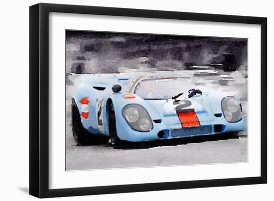 Porsche 917 Gulf Watercolor-NaxArt-Framed Art Print