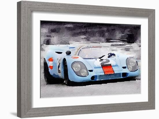 Porsche 917 Gulf Watercolor-NaxArt-Framed Premium Giclee Print