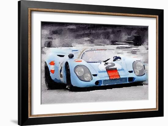 Porsche 917 Gulf Watercolor-NaxArt-Framed Premium Giclee Print