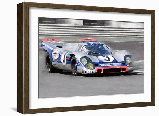 Porsche 917 Martini Rossi Watercolor-NaxArt-Framed Art Print