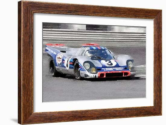 Porsche 917 Martini Rossi Watercolor-NaxArt-Framed Art Print