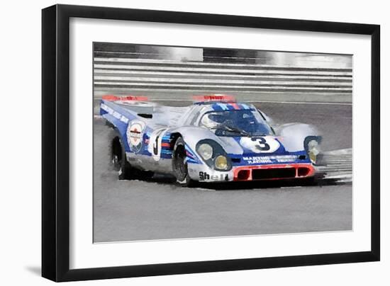 Porsche 917 Martini Rossi Watercolor-NaxArt-Framed Art Print