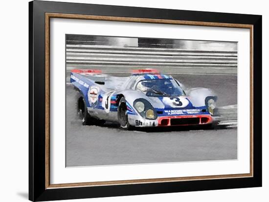 Porsche 917 Martini Rossi Watercolor-NaxArt-Framed Art Print