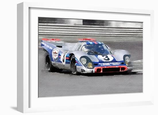 Porsche 917 Martini Rossi Watercolor-NaxArt-Framed Art Print