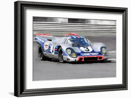 Porsche 917 Martini Rossi Watercolor-NaxArt-Framed Art Print