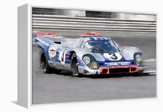 Porsche 917 Martini Rossi Watercolor-NaxArt-Framed Stretched Canvas