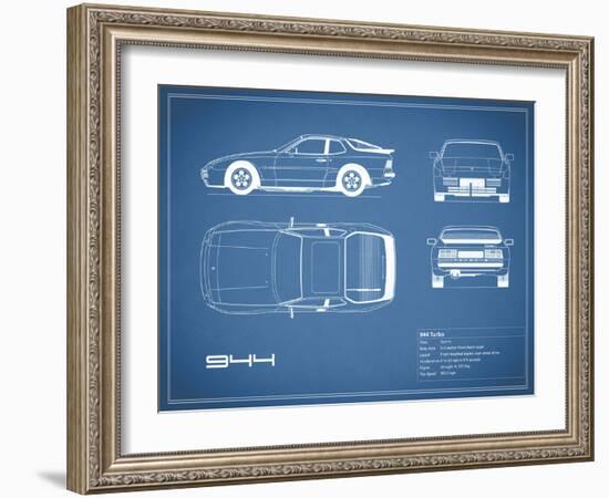 Porsche 944 Turbo-Blue-Mark Rogan-Framed Art Print