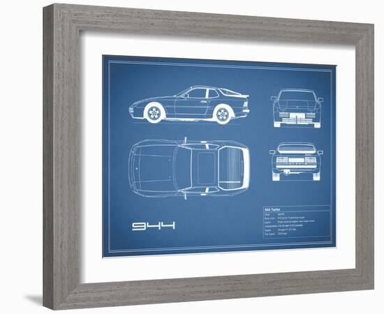 Porsche 944 Turbo-Blue-Mark Rogan-Framed Art Print