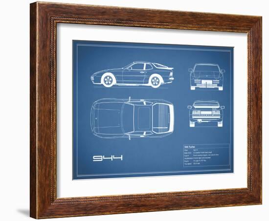 Porsche 944 Turbo-Blue-Mark Rogan-Framed Art Print