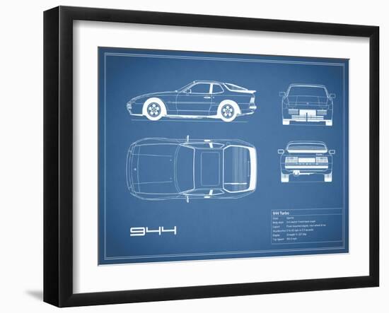 Porsche 944 Turbo-Blue-Mark Rogan-Framed Art Print