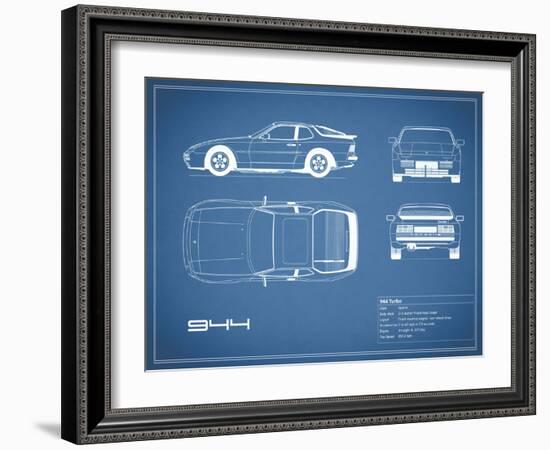 Porsche 944 Turbo-Blue-Mark Rogan-Framed Art Print