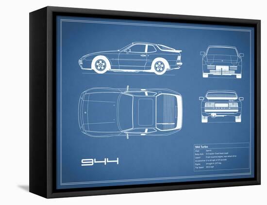 Porsche 944 Turbo-Blue-Mark Rogan-Framed Stretched Canvas