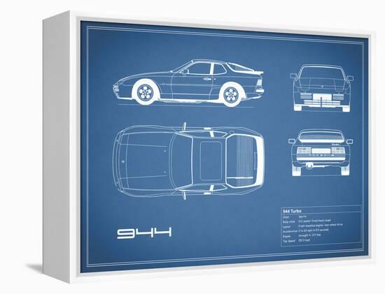 Porsche 944 Turbo-Blue-Mark Rogan-Framed Stretched Canvas