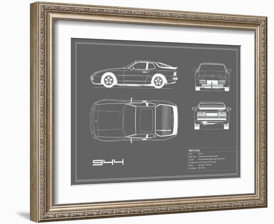 Porsche 944 Turbo-Grey-Mark Rogan-Framed Art Print