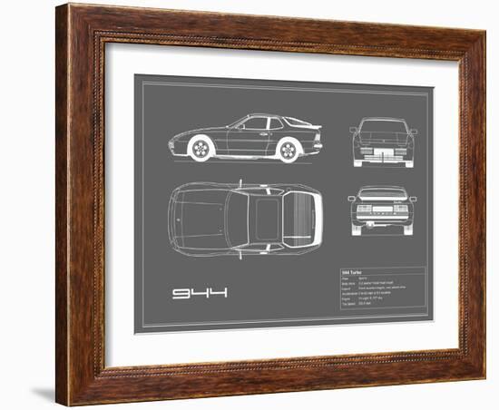 Porsche 944 Turbo-Grey-Mark Rogan-Framed Art Print