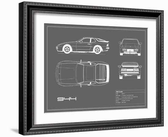 Porsche 944 Turbo-Grey-Mark Rogan-Framed Art Print