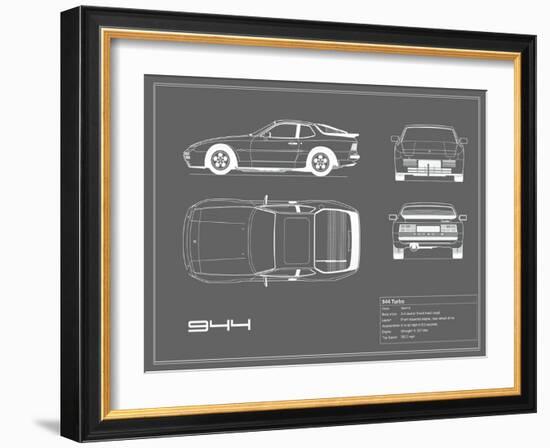 Porsche 944 Turbo-Grey-Mark Rogan-Framed Art Print