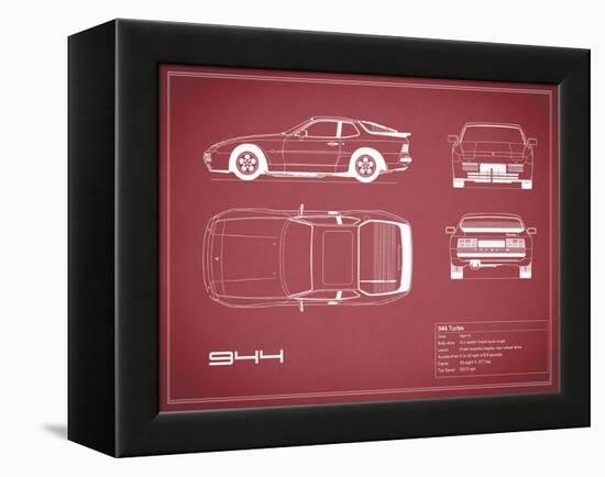 Porsche 944 Turbo-Maroon-Mark Rogan-Framed Stretched Canvas