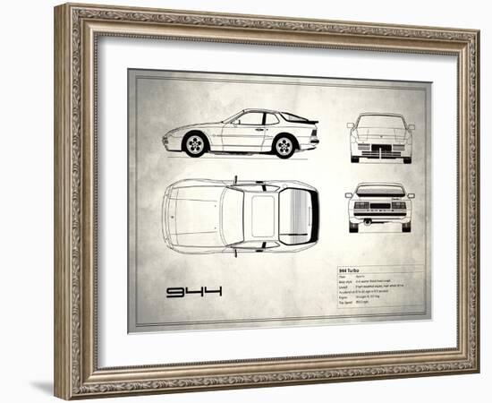 Porsche 944 Turbo White-Mark Rogan-Framed Art Print