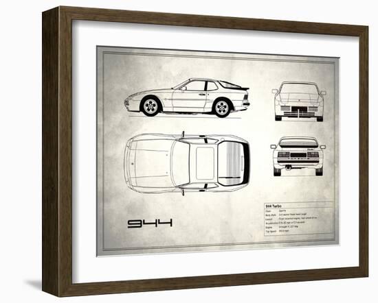 Porsche 944 Turbo White-Mark Rogan-Framed Art Print