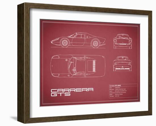 Porsche Carrera GTS-Maroon-Mark Rogan-Framed Art Print