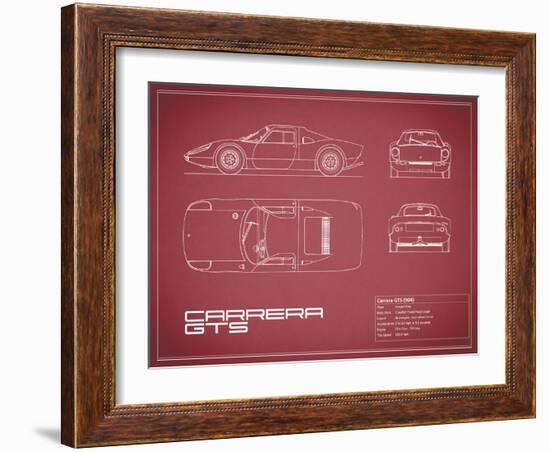 Porsche Carrera GTS-Maroon-Mark Rogan-Framed Art Print