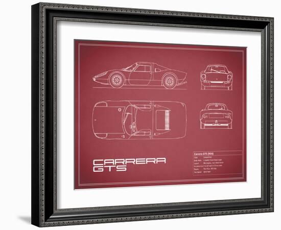 Porsche Carrera GTS-Maroon-Mark Rogan-Framed Art Print