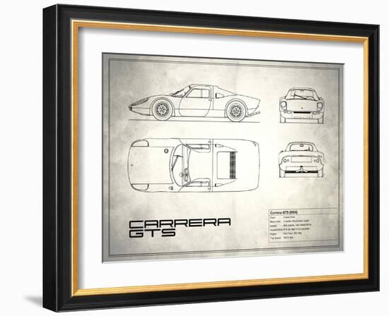 Porsche Carrera GTS White-Mark Rogan-Framed Art Print