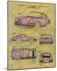 Porsche Patent-null-Mounted Art Print
