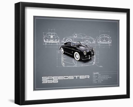 Porsche Speedster 1959 White-Mark Rogan-Framed Giclee Print