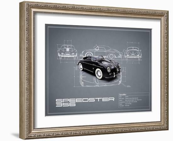 Porsche Speedster 1959 White-Mark Rogan-Framed Giclee Print