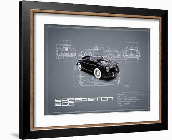 Porsche Speedster 1959 White-Mark Rogan-Framed Giclee Print