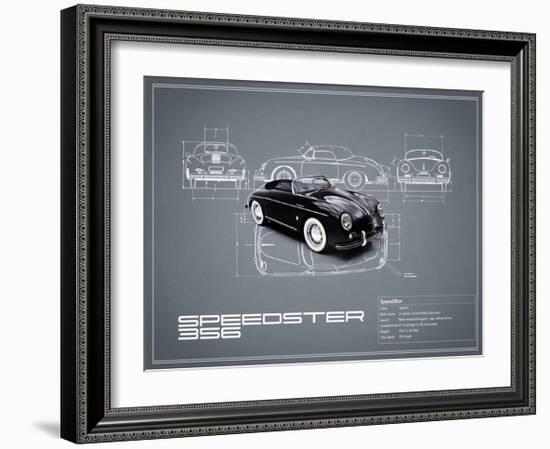 Porsche Speedster 1959 White-Mark Rogan-Framed Giclee Print