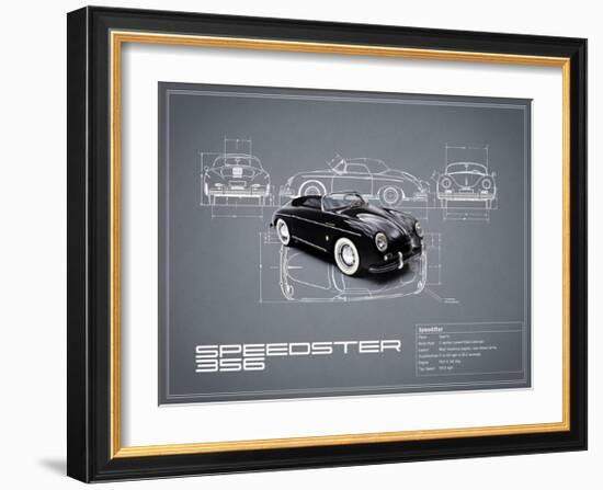 Porsche Speedster 1959 White-Mark Rogan-Framed Giclee Print