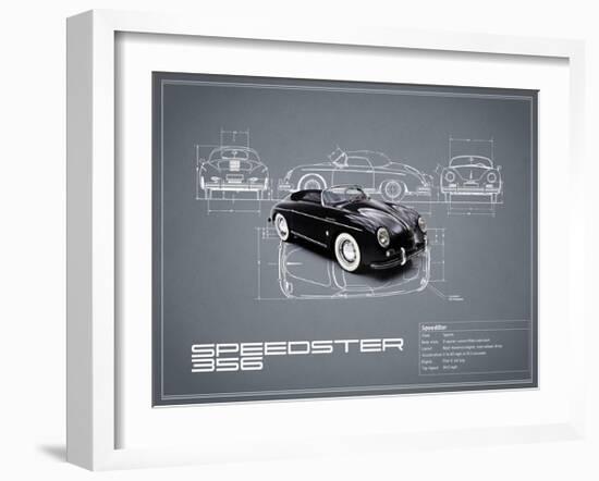 Porsche Speedster 1959 White-Mark Rogan-Framed Giclee Print