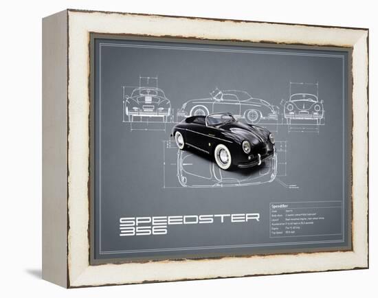 Porsche Speedster 1959 White-Mark Rogan-Framed Stretched Canvas