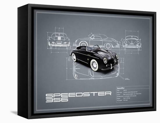 Porsche Speedster 1959 White-Mark Rogan-Framed Stretched Canvas